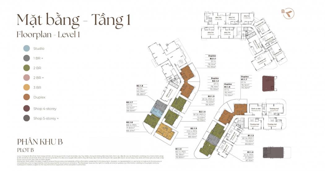 Mặt bằng tầng 1 Norton Park 