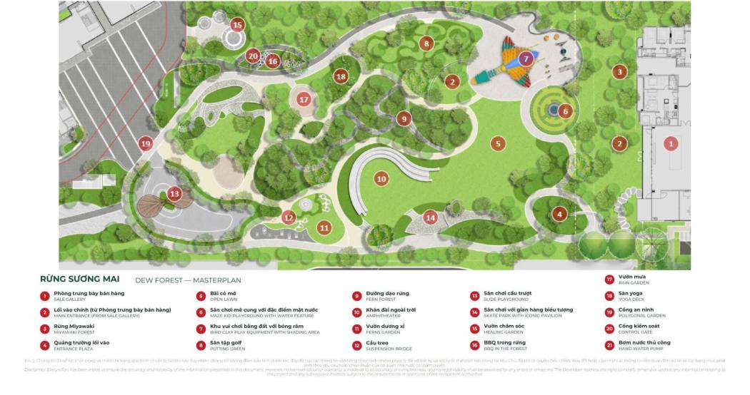 Mặt bằng tiện ích công viên dự án Norton Park Bình Dương